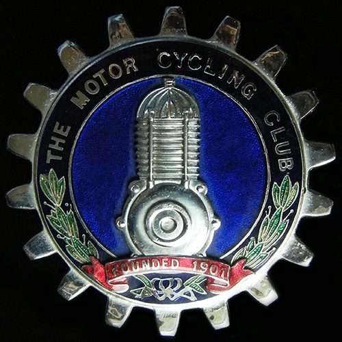 Motor Cycling Club car badge