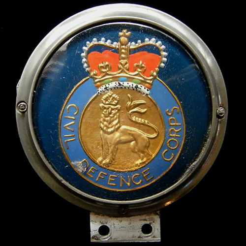 Civil Defence Corps car badge