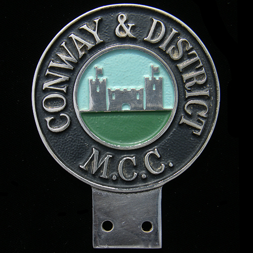 Conway & District Motor Cycle Club car badge