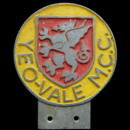 Yeo-Vale Motor Cycle Club Car Badge