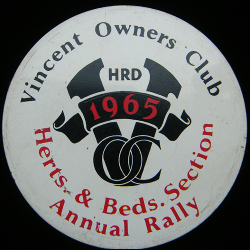 Vincent Owners Club Rally badge