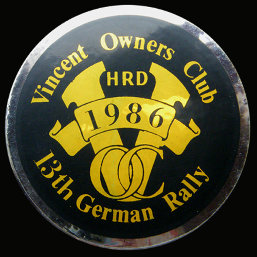 Vincent Owners Club Rally badge
