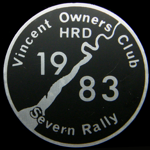 Vincent Owners Club Rally badge