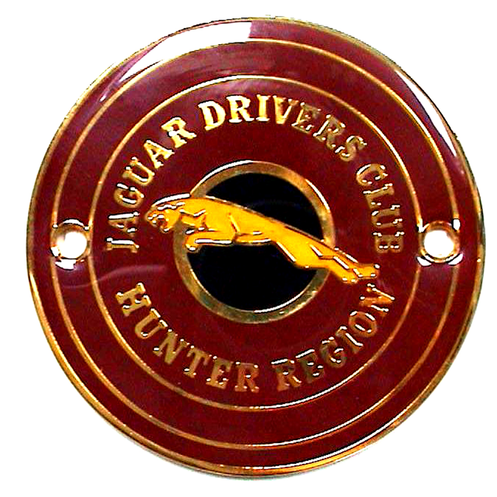  Jaguar Drivers Club Hunter Region Car badge