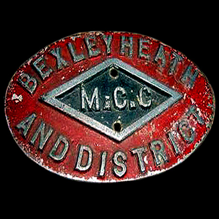 Bexleyheath and District Motor Cycle Club Car Badge