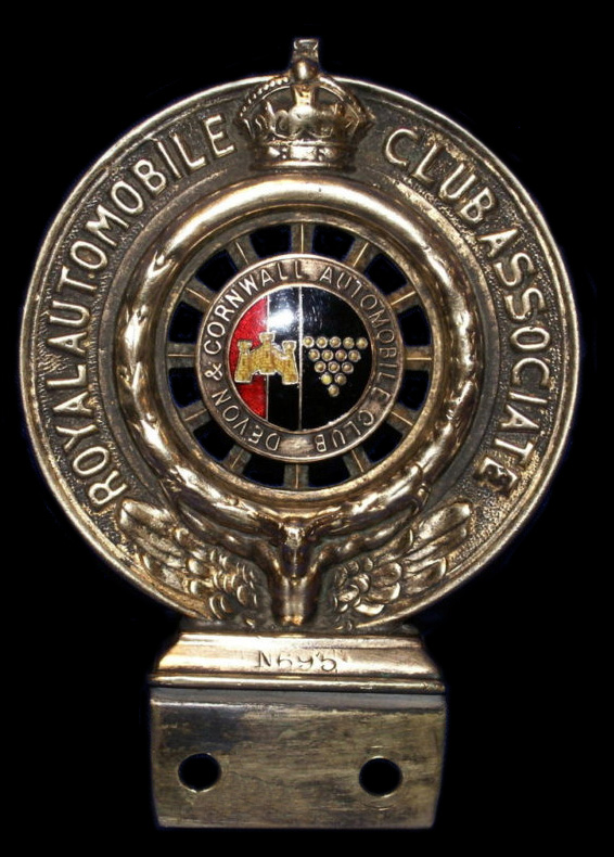 Royal Automobile Club Associate Devon & Cornwall Automobile Club Car Badge  