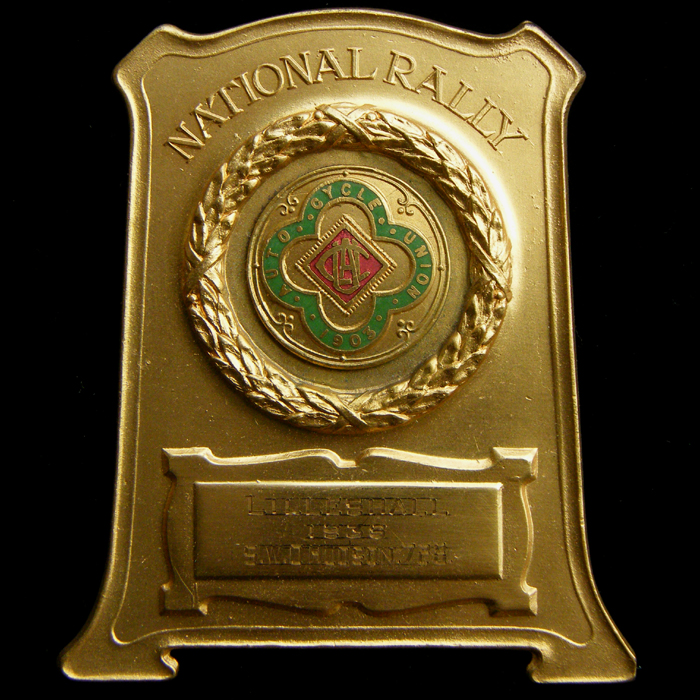1938 Auto Cycle Union National Rally Plaque