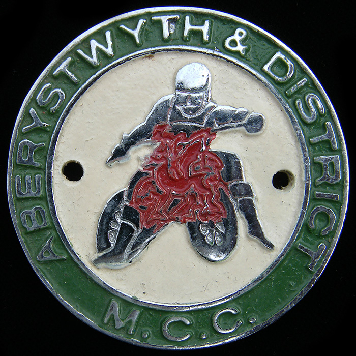 Aberystwyth & District Motor Cycle Club car badge
