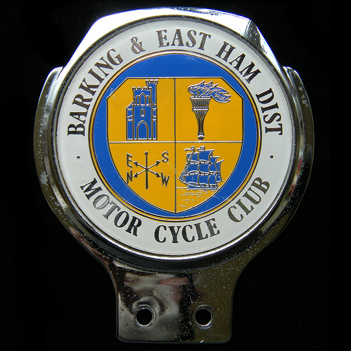 Barking & East Ham District Motor Cycle Club Car Badge