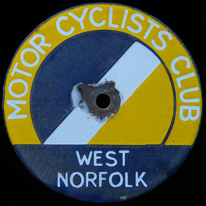 West Norfolk Motor Cyclists Club car badge