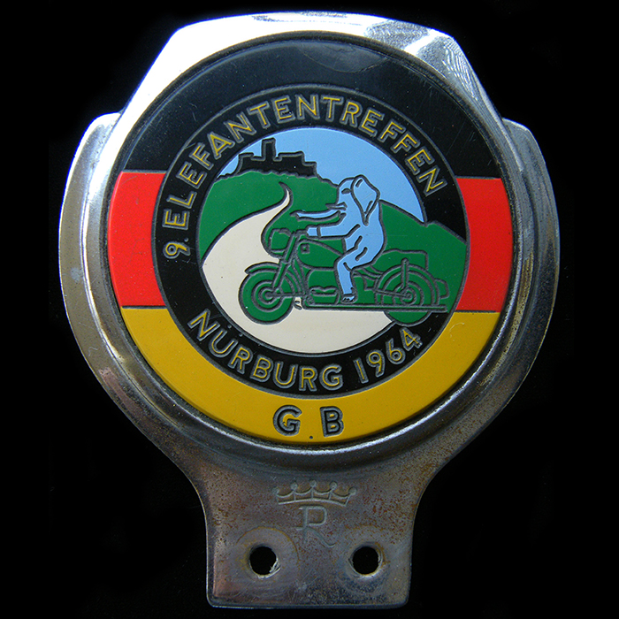 9th Elefantentreffen Rally  1964  car badge