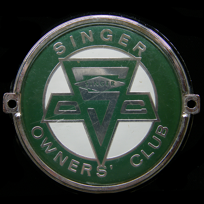 Singer Owners Club car badge