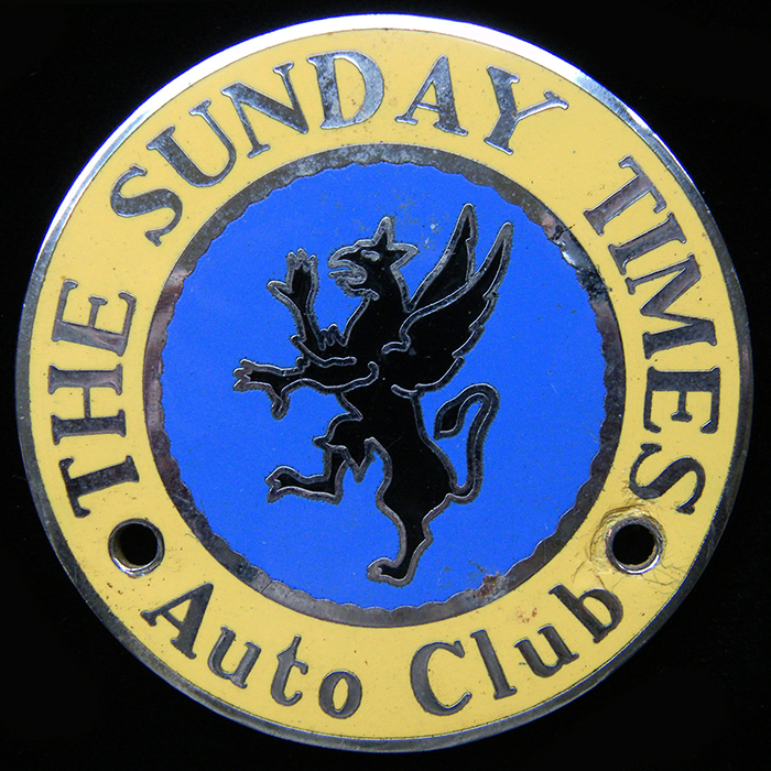 Sunday Times Auto Club car badge