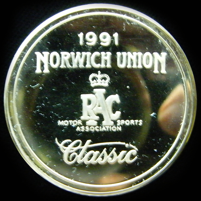 RAC Motor Sports Association medallion 1991