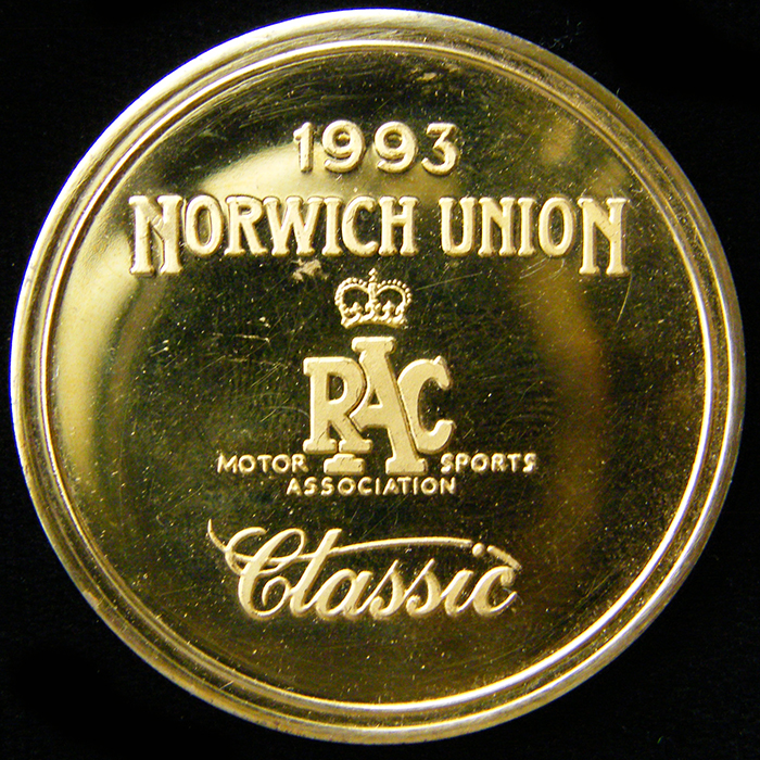 RAC Motor Sports Association medallion 1993