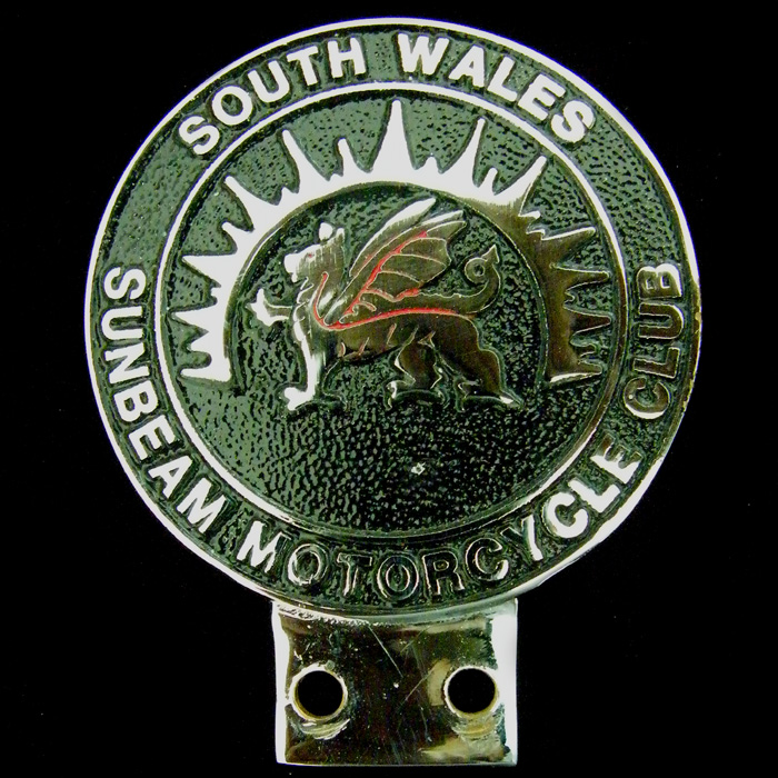 Sunbeam Motorcycle Club South Wales car badge