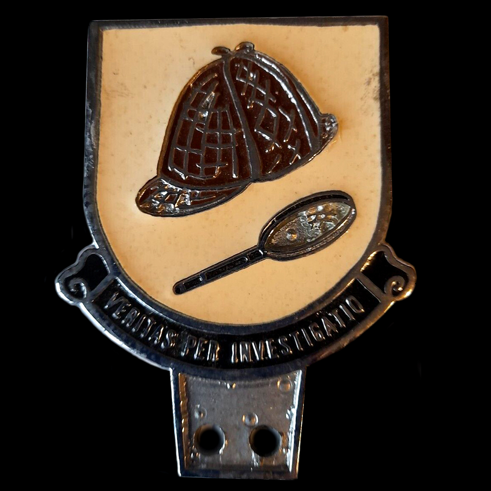 Veritas per Investigatio car badge