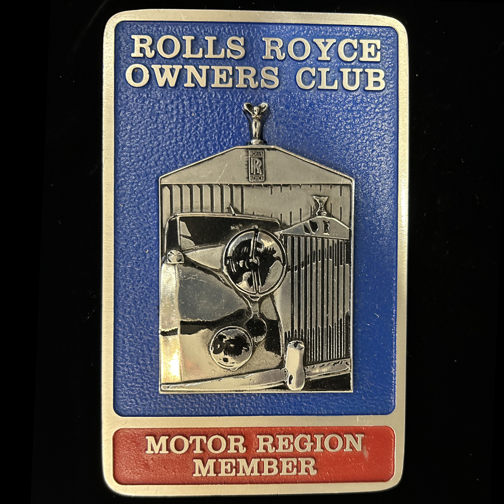 Rolls Royce Owners Club Motor Region Member Car Badge