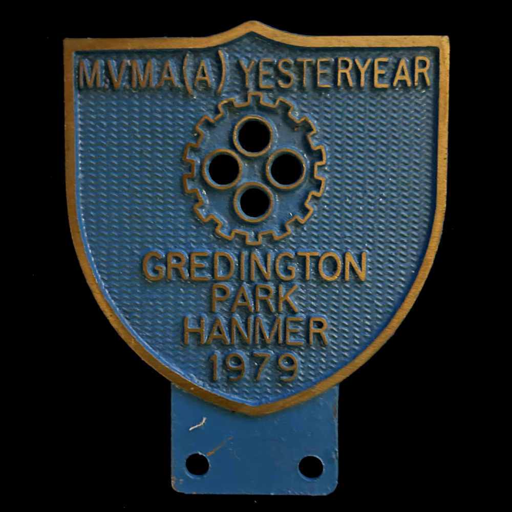 M.V.M.A. Malpas Vintage Machinery Association car badge