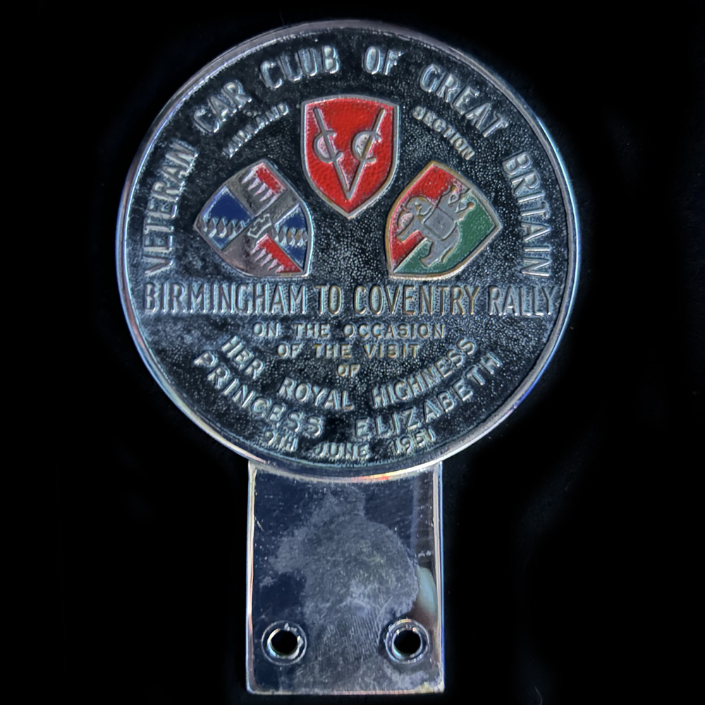 HRH Princess  Elizabeth 1951 Car badge