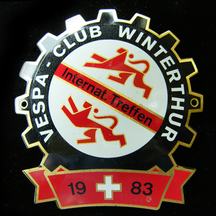 Vespa Club Winterthur 1983 car badge