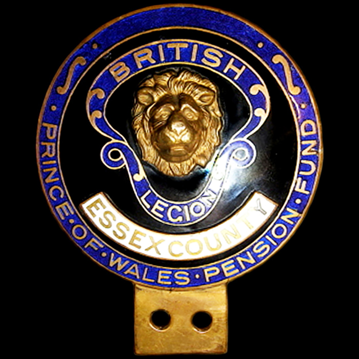 British  leigon Essex County car badge