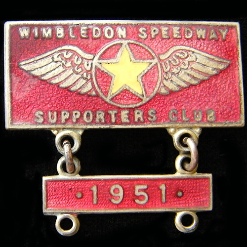 Wimbledon Speedway Lapel Badge