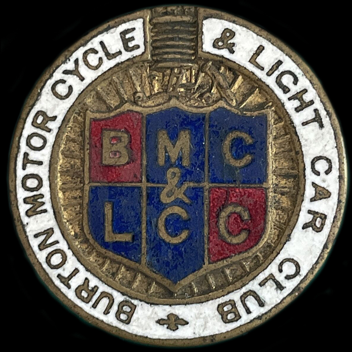 Burton Motor Cycle & Light Car Club pin badge