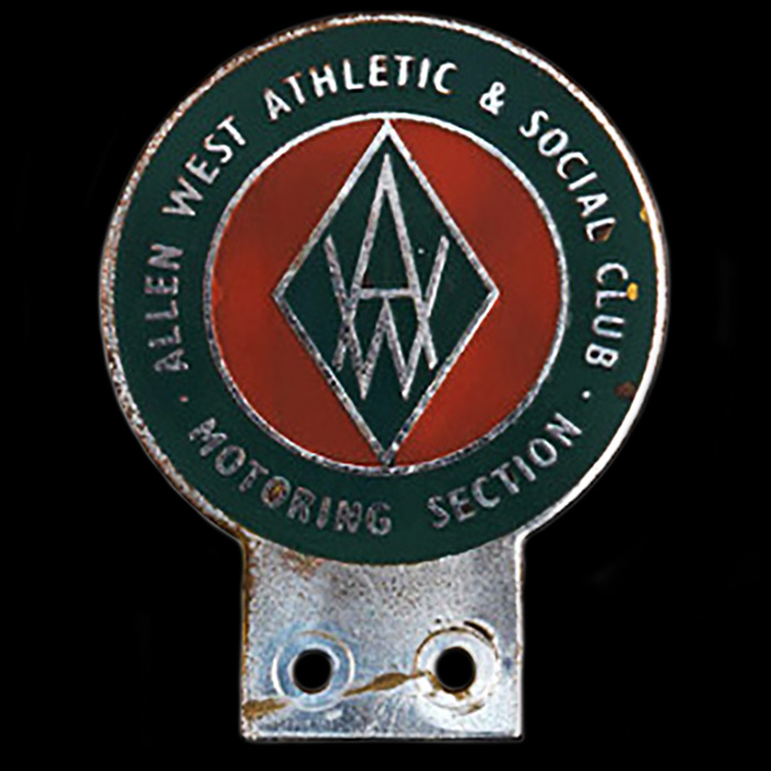 Allen West Athletic & Social Club car badge
