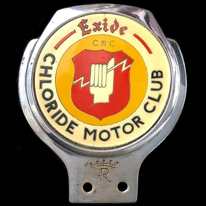 Exide Chloride Motor Club car badge