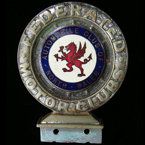 Federated Motor Clubs. North Wales Automobile Club Car Badge