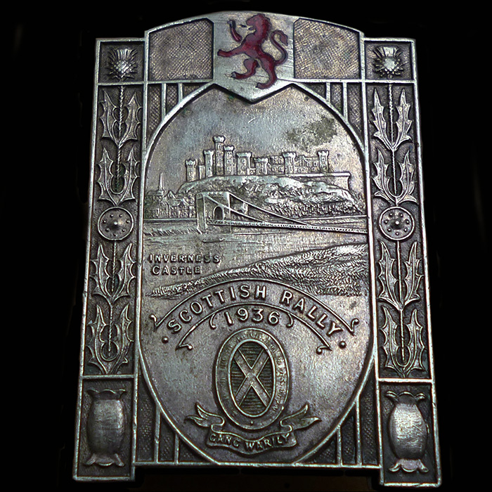 1936 Scottish Rally Car Plaque