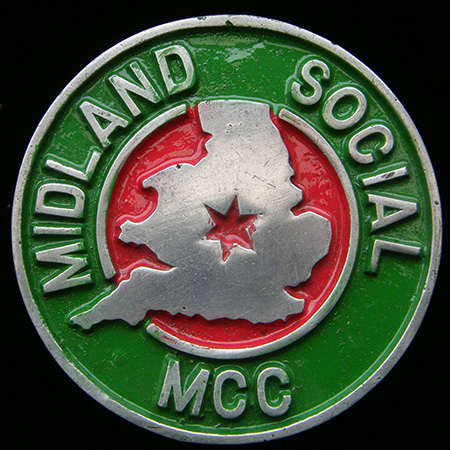 Midland Social Motor Cycle Club car Badge