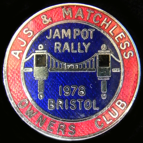 AJS Matchless Jampot Rally pin badge