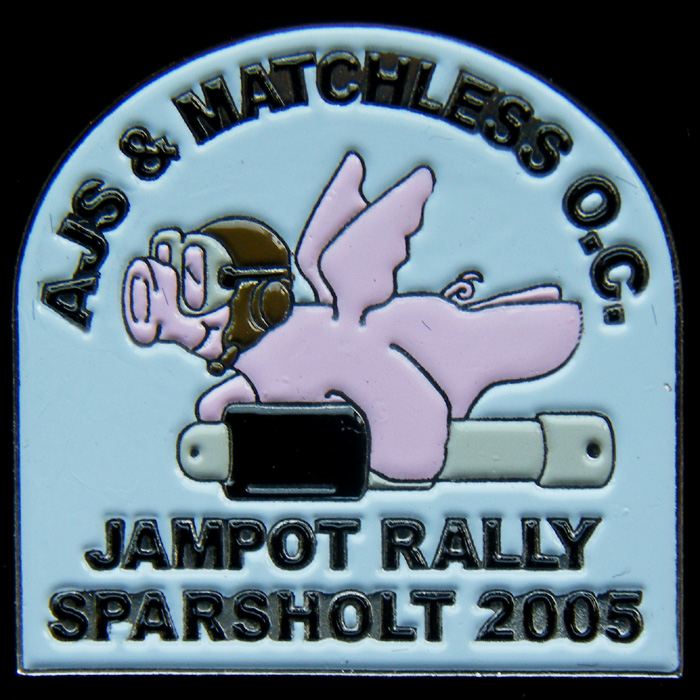 AJS Matchless Jampot Rally pin badge