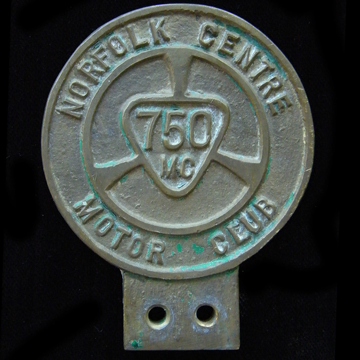 750 Motor Club Norfolk Centre Motor Club car badge