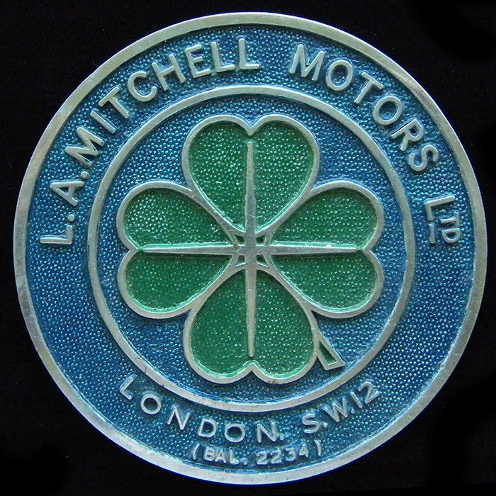 L.A.Mitchell Motors Ltd London suppliers car badge