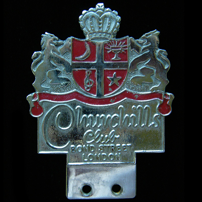 Churchills Club Bond St London car badge