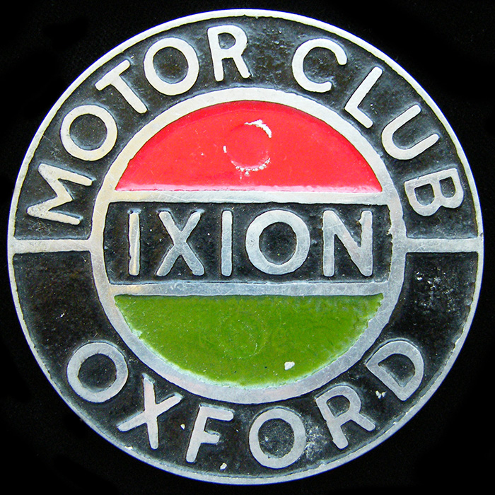 Oxford Ixion Motor Club car badge