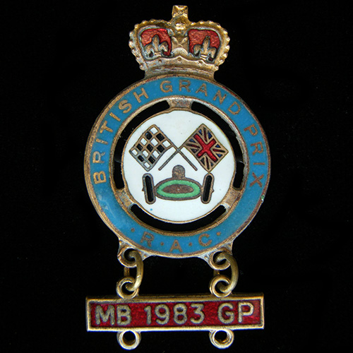 British Grand Prix (Car) lapel badge