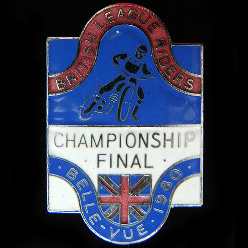 British league Riders Championship Final lapel badge