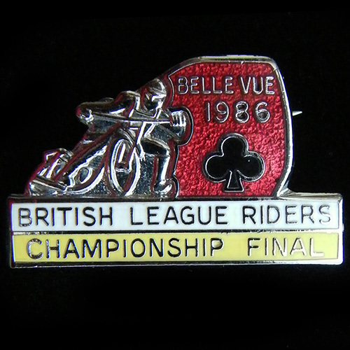 British league Riders Championship Final lapel badge