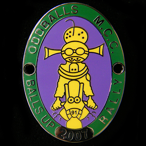Balls Up Rally pin Badge