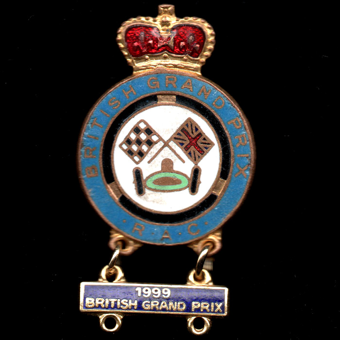 1999 British Grand Prix (Car) lapel badge