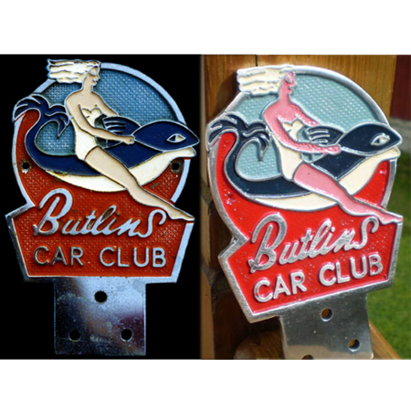 Fake Butlins Car Club Badgeas sold on eBay by lambrettaman