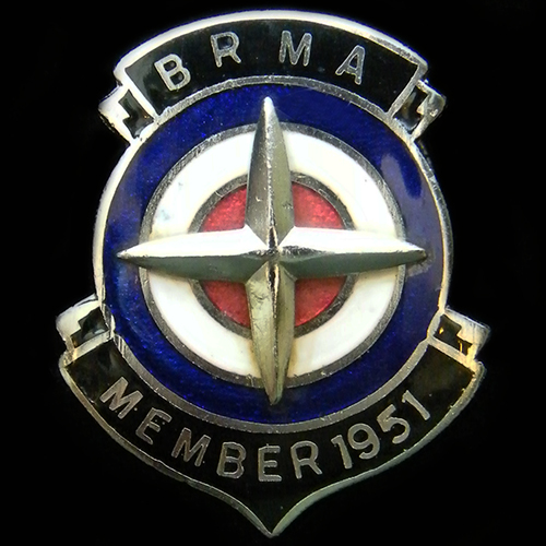 B.R.M.A. British Racing Motors Association Enamel Badge  Lapel Badge