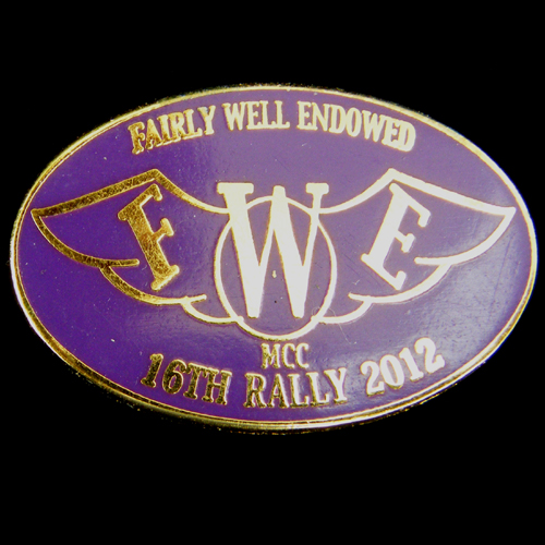 Fairly Well Endowed Rally pin badge