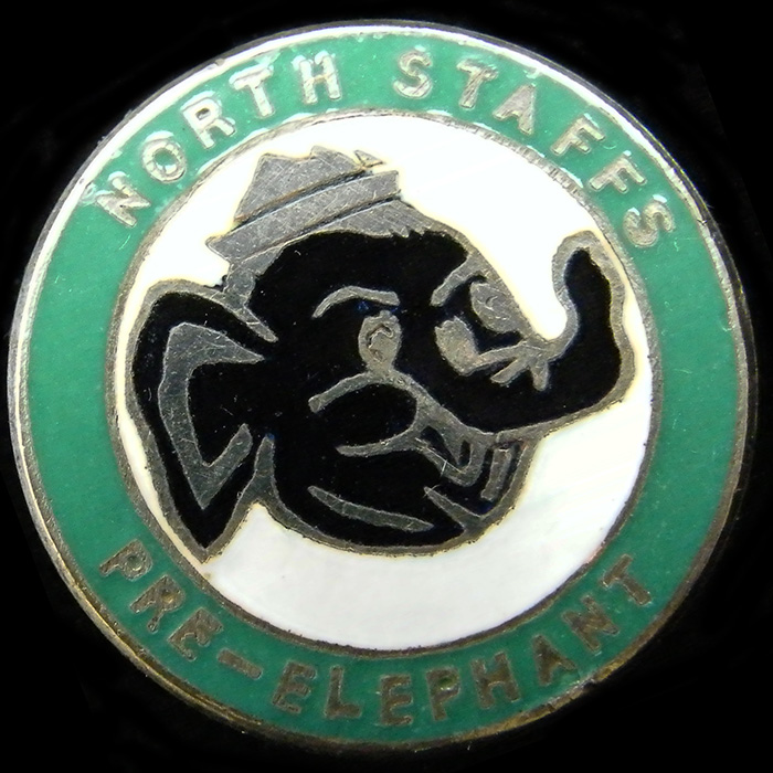 North Staffs Pre Elephant pin badge