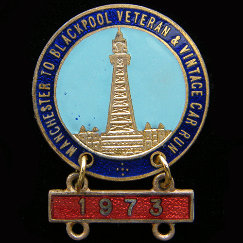 Manchester to Blackpool Veteran & Vintage Car Run lapel badge