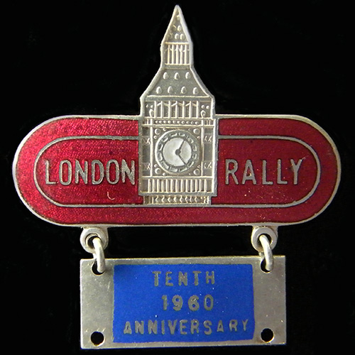 London Rally pin badge